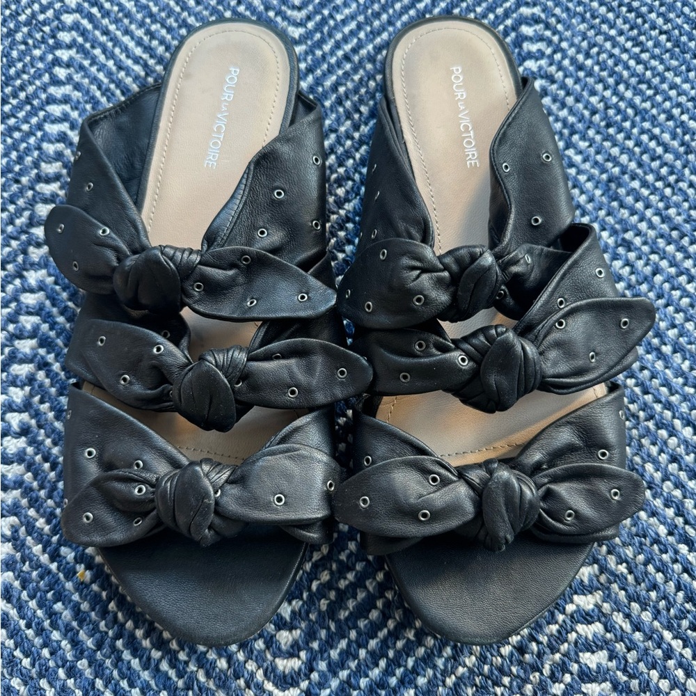 Pour La Victoire Black Knotted Sandals - Picture 6 of 9